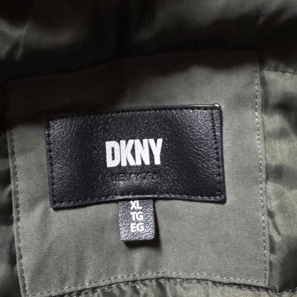 DKNY Faux-Fur Trim Hooded Water-Resistant Coat Loden Green Size XL - Picture 8 of 10